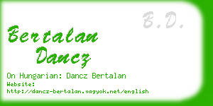 bertalan dancz business card